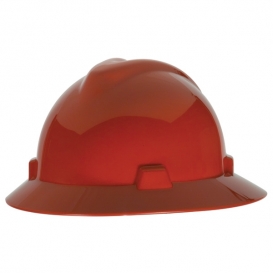 MSA 475371 V-Gard Full Brim Hard Hat - Fas-Trac Suspension - Red-MSA Hard Hats